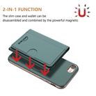 For iPhone 8 / 7 / 6 Solid Color Horizontal Magnetic Card Bag RFID MagSafe Phone Case(Green) - 2