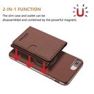 For iPhone 8 Plus / 7 Plus Solid Color Horizontal Magnetic Card Bag RFID MagSafe Phone Case(Brown) - 2