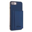 For iPhone 8 Plus / 7 Plus Solid Color Horizontal Magnetic Card Bag RFID MagSafe Phone Case(Dark Blue) - 1