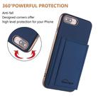 For iPhone 8 Plus / 7 Plus Solid Color Horizontal Magnetic Card Bag RFID MagSafe Phone Case(Dark Blue) - 3