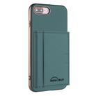 For iPhone 8 Plus / 7 Plus Solid Color Horizontal Magnetic Card Bag RFID MagSafe Phone Case(Green) - 1