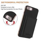 For iPhone 8 Plus / 7 Plus Solid Color Horizontal Magnetic Card Bag RFID MagSafe Phone Case(Black) - 3