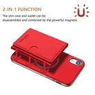 For iPhone XR Solid Color Horizontal Magnetic Card Bag RFID MagSafe Phone Case(Red) - 2