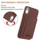 For iPhone XR Solid Color Horizontal Magnetic Card Bag RFID MagSafe Phone Case(Brown) - 3