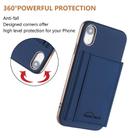 For iPhone XR Solid Color Horizontal Magnetic Card Bag RFID MagSafe Phone Case(Dark Blue) - 3
