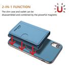 For iPhone XR Solid Color Horizontal Magnetic Card Bag RFID MagSafe Phone Case(Baby Blue) - 2