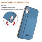 For iPhone XR Solid Color Horizontal Magnetic Card Bag RFID MagSafe Phone Case(Baby Blue) - 3