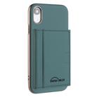 For iPhone XR Solid Color Horizontal Magnetic Card Bag RFID MagSafe Phone Case(Green) - 1