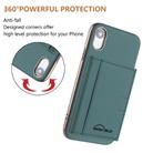 For iPhone XR Solid Color Horizontal Magnetic Card Bag RFID MagSafe Phone Case(Green) - 3