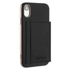 For iPhone XR Solid Color Horizontal Magnetic Card Bag RFID MagSafe Phone Case(Black) - 1