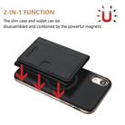 For iPhone XR Solid Color Horizontal Magnetic Card Bag RFID MagSafe Phone Case(Black) - 2