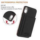 For iPhone XR Solid Color Horizontal Magnetic Card Bag RFID MagSafe Phone Case(Black) - 3