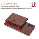 For Samsung Galaxy A06 Solid Color Horizontal Magnetic Card Bag RFID MagSafe Phone Case(Brown) - 2