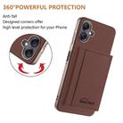 For Samsung Galaxy A06 Solid Color Horizontal Magnetic Card Bag RFID MagSafe Phone Case(Brown) - 3