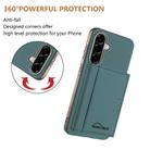 For Samsung Galaxy A25 Solid Color Horizontal Magnetic Card Bag RFID MagSafe Phone Case(Green) - 3