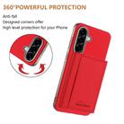 For Samsung Galaxy A26 Solid Color Horizontal Magnetic Card Bag RFID MagSafe Phone Case(Red) - 3