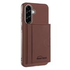 For Samsung Galaxy A56 Solid Color Horizontal Magnetic Card Bag RFID MagSafe Phone Case(Brown) - 1