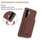 For Samsung Galaxy A56 Solid Color Horizontal Magnetic Card Bag RFID MagSafe Phone Case(Brown) - 3