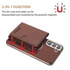For Samsung Galaxy S21+ 5G Solid Color Horizontal Magnetic Card Bag RFID MagSafe Phone Case(Brown) - 2