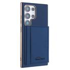 For Samsung Galaxy S23 Ultra 5G Solid Color Horizontal Magnetic Card Bag RFID MagSafe Phone Case(Dark Blue) - 1