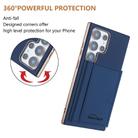 For Samsung Galaxy S23 Ultra 5G Solid Color Horizontal Magnetic Card Bag RFID MagSafe Phone Case(Dark Blue) - 3