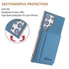 For Samsung Galaxy S23 Ultra 5G Solid Color Horizontal Magnetic Card Bag RFID MagSafe Phone Case(Baby Blue) - 3