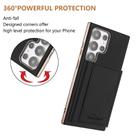 For Samsung Galaxy S23 Ultra 5G Solid Color Horizontal Magnetic Card Bag RFID MagSafe Phone Case(Black) - 3