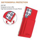 For Samsung Galaxy S25 Ultra 5G Solid Color Horizontal Magnetic Card Bag RFID MagSafe Phone Case(Red) - 3
