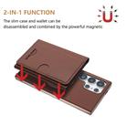 For Samsung Galaxy S25 Ultra 5G Solid Color Horizontal Magnetic Card Bag RFID MagSafe Phone Case(Brown) - 2