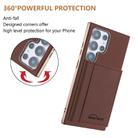 For Samsung Galaxy S25 Ultra 5G Solid Color Horizontal Magnetic Card Bag RFID MagSafe Phone Case(Brown) - 3