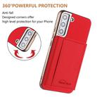 For Samsung Galaxy S21 5G Solid Color Horizontal Magnetic Card Bag RFID MagSafe Phone Case(Red) - 3