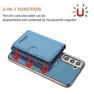For Samsung Galaxy S21 5G Solid Color Horizontal Magnetic Card Bag RFID MagSafe Phone Case(Baby Blue) - 2