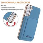 For Samsung Galaxy S21 5G Solid Color Horizontal Magnetic Card Bag RFID MagSafe Phone Case(Baby Blue) - 3