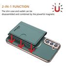 For Samsung Galaxy S21 5G Solid Color Horizontal Magnetic Card Bag RFID MagSafe Phone Case(Green) - 2