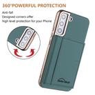 For Samsung Galaxy S21 5G Solid Color Horizontal Magnetic Card Bag RFID MagSafe Phone Case(Green) - 3