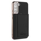 For Samsung Galaxy S21 5G Solid Color Horizontal Magnetic Card Bag RFID MagSafe Phone Case(Black) - 1