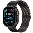 For Apple Watch 42mm / 41mm / 40mm / 38mm xDfind Umbrella Buckle Think Mesh Milanese Stainless Steel Watch Band(Black) - 2