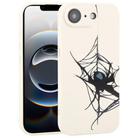 For iPhone 16e Graffiti Spider TPU Phone Case(Beige Blue Love Spider) - 1