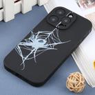 For iPhone 16 Pro Max Graffiti Spider TPU Phone Case(Black Light Blue Spider) - 2
