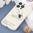 For iPhone 16 Pro Graffiti Spider TPU Phone Case(Beige Black Spider) - 2