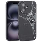 For iPhone 16 Plus Graffiti Spider TPU Phone Case(Black Grey Spider) - 1