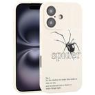 For iPhone 16 Graffiti Spider TPU Phone Case(Beige Black Spider) - 1