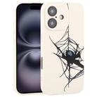For iPhone 16 Graffiti Spider TPU Phone Case(Beige Blue Love Spider) - 1