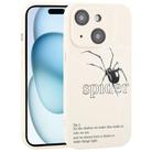 For iPhone 15 Plus Graffiti Spider TPU Phone Case(Beige Black Spider) - 1