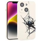 For iPhone 14 Graffiti Spider TPU Phone Case(Beige Blue Love Spider) - 1