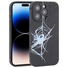 For iPhone 14 Pro Max Graffiti Spider TPU Phone Case(Black Light Blue Spider) - 1