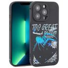For iPhone 13 Pro Max Graffiti Spider TPU Phone Case(Black Dark Blue Spider) - 1