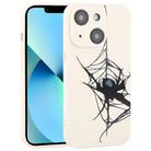 For iPhone 13 mini Graffiti Spider TPU Phone Case(Beige Blue Love Spider) - 1