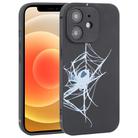 For iPhone 12 Graffiti Spider TPU Phone Case(Black Light Blue Spider) - 1