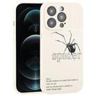 For iPhone 12 Pro Graffiti Spider TPU Phone Case(Beige Black Spider) - 1